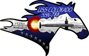 U S S Colorado S S N788 Crest PNG Image