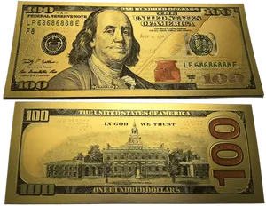 U S100 Dollar Bill Frontand Back PNG Image