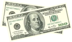 U S100 Dollar Bills Fanned Out PNG Image