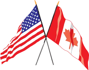 U Sand Canada Flags Crossed PNG Image