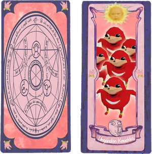 Ugandan Knuckles Tarot Cards PNG Image