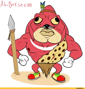 Ugandan_ Knuckles_ Warrior_ Illustration PNG Image