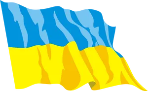 Ukraine Flag Waving Illustration PNG Image