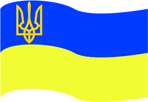 Ukraine Flagwith Tryzub Symbol PNG Image