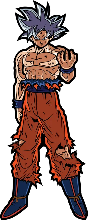 Ultra Instinct Goku Pose PNG Image