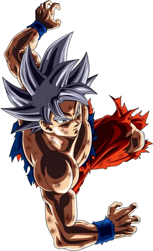 Ultra Instinct Goku Power Stance PNG Image