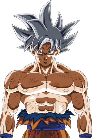 Ultra Instinct Goku Power Stance PNG Image