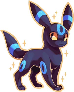 Umbreon Pokemon Illustration PNG Image