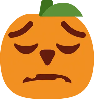 Unamused Pumpkin Emoji PNG Image