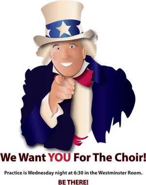 Uncle Sam Choir Recruitment PNG Image