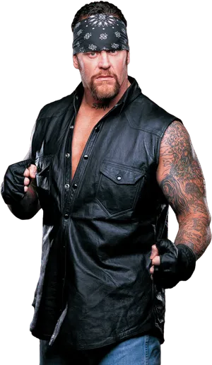 Undertaker Biker Look PNG Image