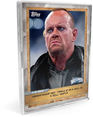 Undertaker Wrestle Mania Moment Topps Card PNG Image