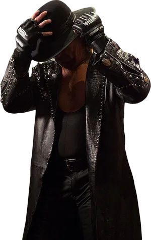 Undertaker Wrestling Legend Pose PNG Image