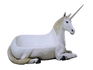 Unicorn Bathtub Sculpture PNG Image