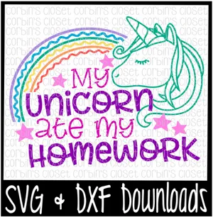 Unicorn Homework Excuse Graphic PNG Image