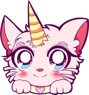 Unicorn Kitten Emote PNG Image