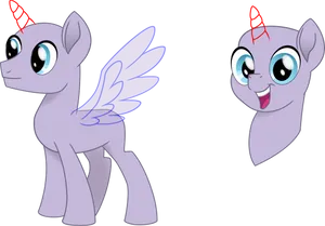 Unicorn Pegasus Pony Twins PNG Image