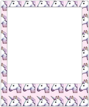 Unicorn Themed Polaroid Frame PNG Image