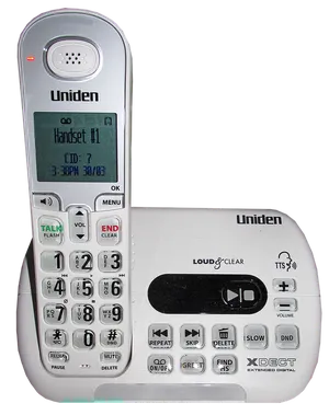 Uniden Cordless Phone Docked PNG Image