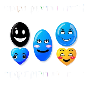 Unique Blue Emojis Png Bundle 06282024 PNG Image