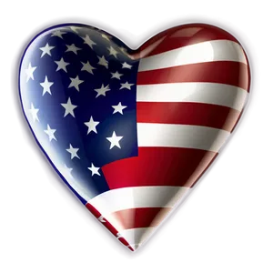 United States Flag In Heart Shape Png 54 PNG Image