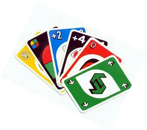 Uno Action Cards Fanned Out PNG Image