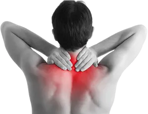 Upper Back Pain Representation PNG Image