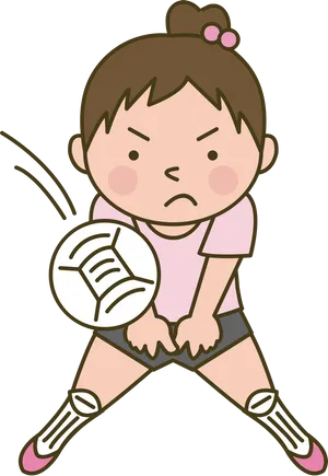 Upset Cartoon Volleyball Player.png PNG Image