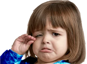 Upset Child Rubbing Eye PNG Image