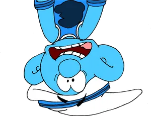 Upside Down Smurf Laughing PNG Image