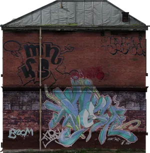 Urban Graffiti Arton Brick Wall PNG Image