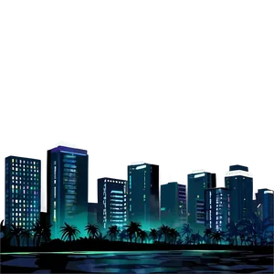 Urban Techno Nightscape Png Hpx PNG Image