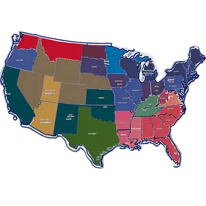 Usa Outline With States Png Slk26 PNG Image