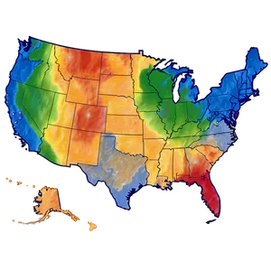 Usa States Climate Map Png Njb72 PNG Image