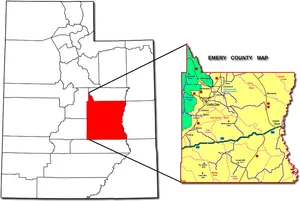 Utah Emery County Map PNG Image