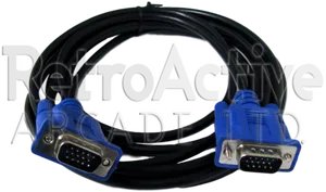 V G A Cable Black Blue Connectors PNG Image