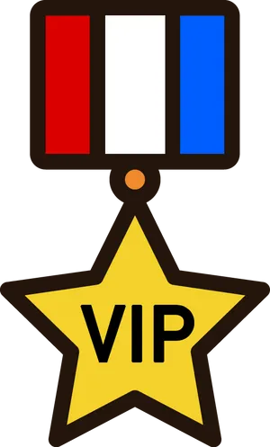 V I P Star Medal Icon PNG Image