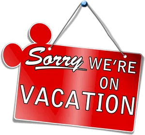 Vacation Notice Sign PNG Image