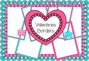 Valentine Heart Borders Graphic PNG Image