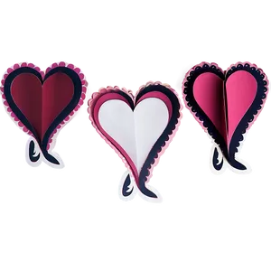 Valentine's Day Paper Cut Out Hearts Png Unt70 PNG Image