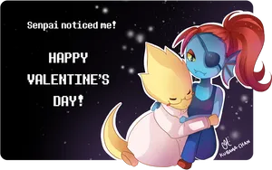 Valentines Day Anime Characters Embrace PNG Image