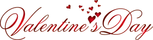 Valentines Day Calligraphy Hearts PNG Image