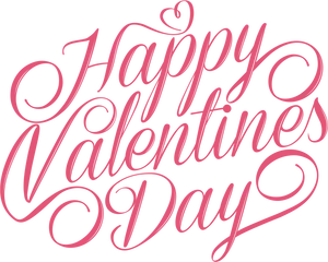 Valentines Day Cursive Text PNG Image