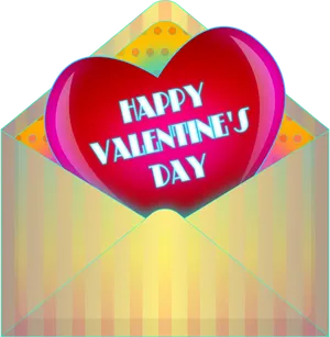 Valentines Day Heart Envelope PNG Image