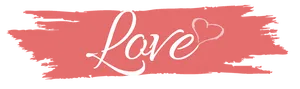 Valentines Day Love Brushstroke Banner PNG Image