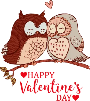 Valentines Day Owls Love Illustration PNG Image