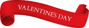 Valentines Day Red Banner PNG Image