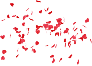 Valentines Day Red Rose Petals Scatter PNG Image