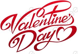 Valentines Day Script Text Design PNG Image