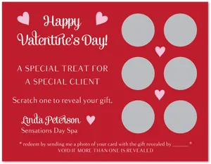 Valentines Day Special Treat Scratch Card PNG Image